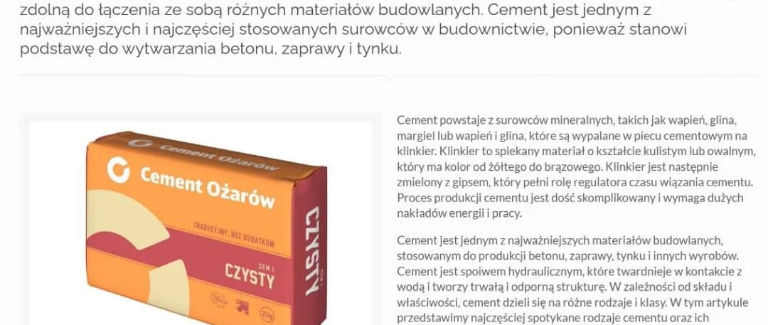 Cement 1 czy 2: Kluczowe różnice i zastosowania w budownictwie